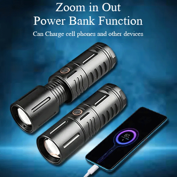 Rechargeable LED Torch Light With Power Bank